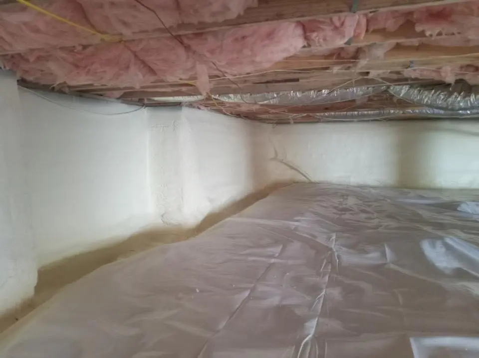 Crawl space encapsulation with closed-cell spray foam for Metal Roof Coating in Westgate